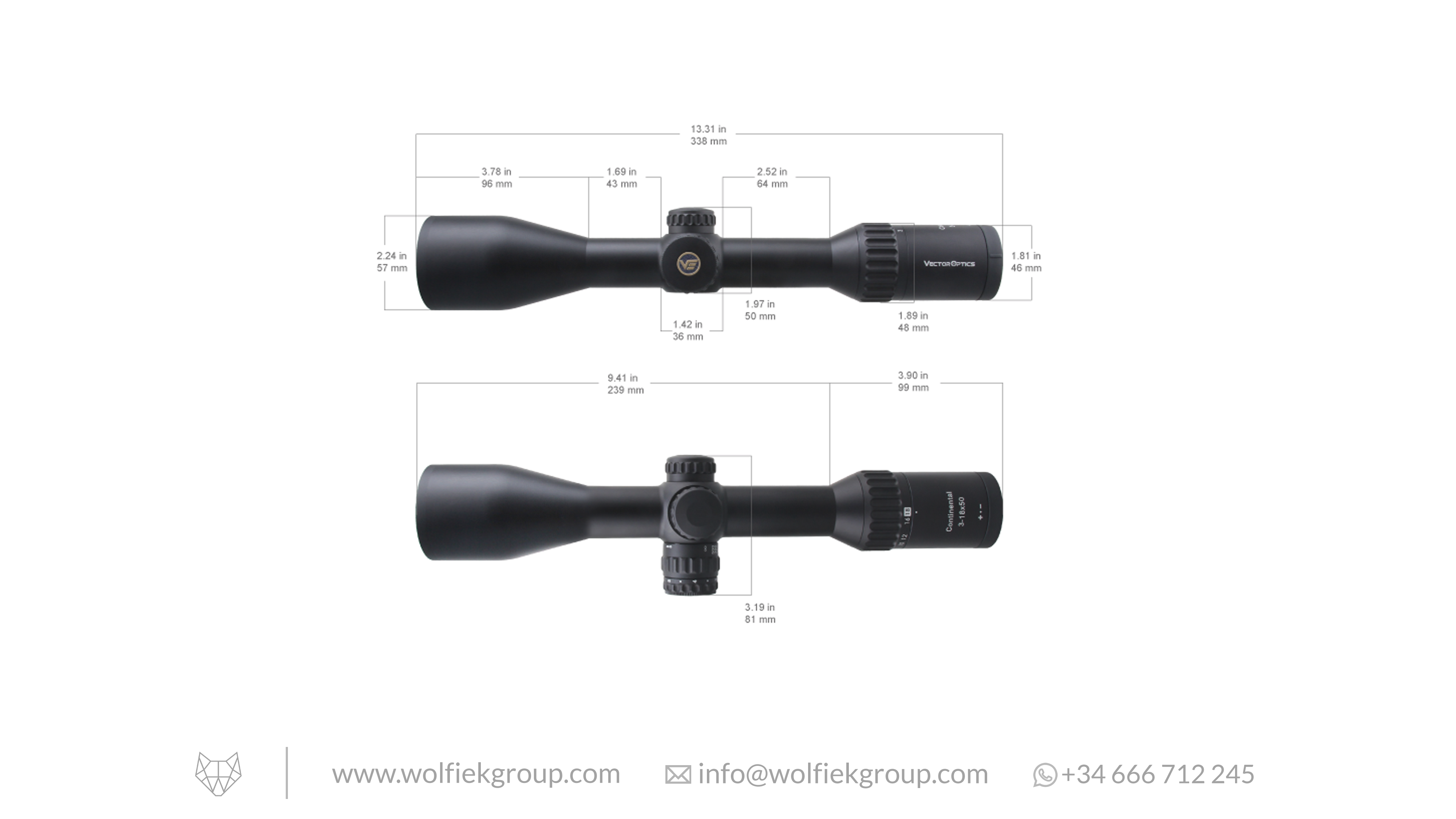 Vector Optics Continental Hunting Scope - x6 3-18x50 CDM SFP