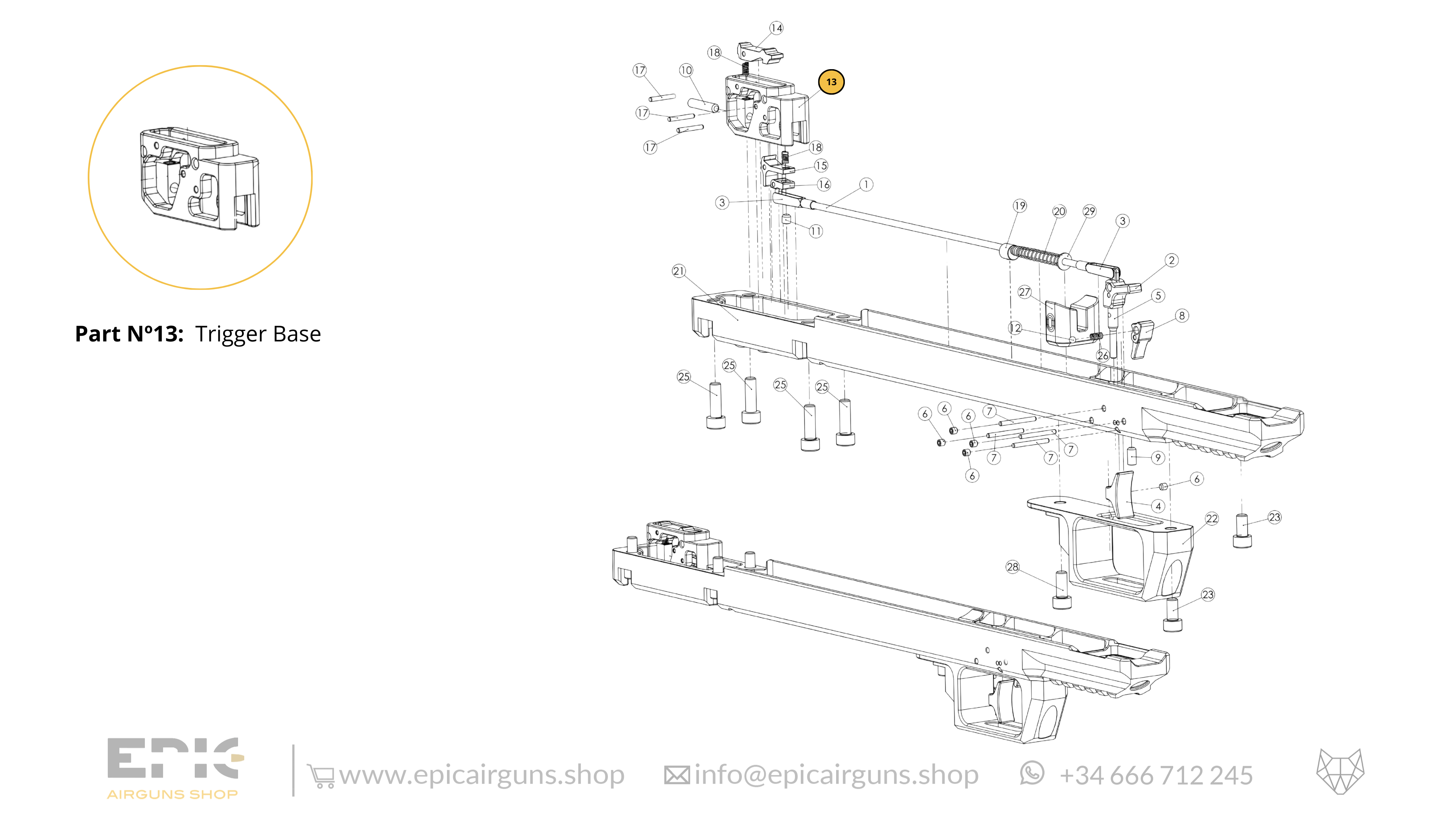 Epic One · Spare Parts: Bottom Monoblock with Trigger