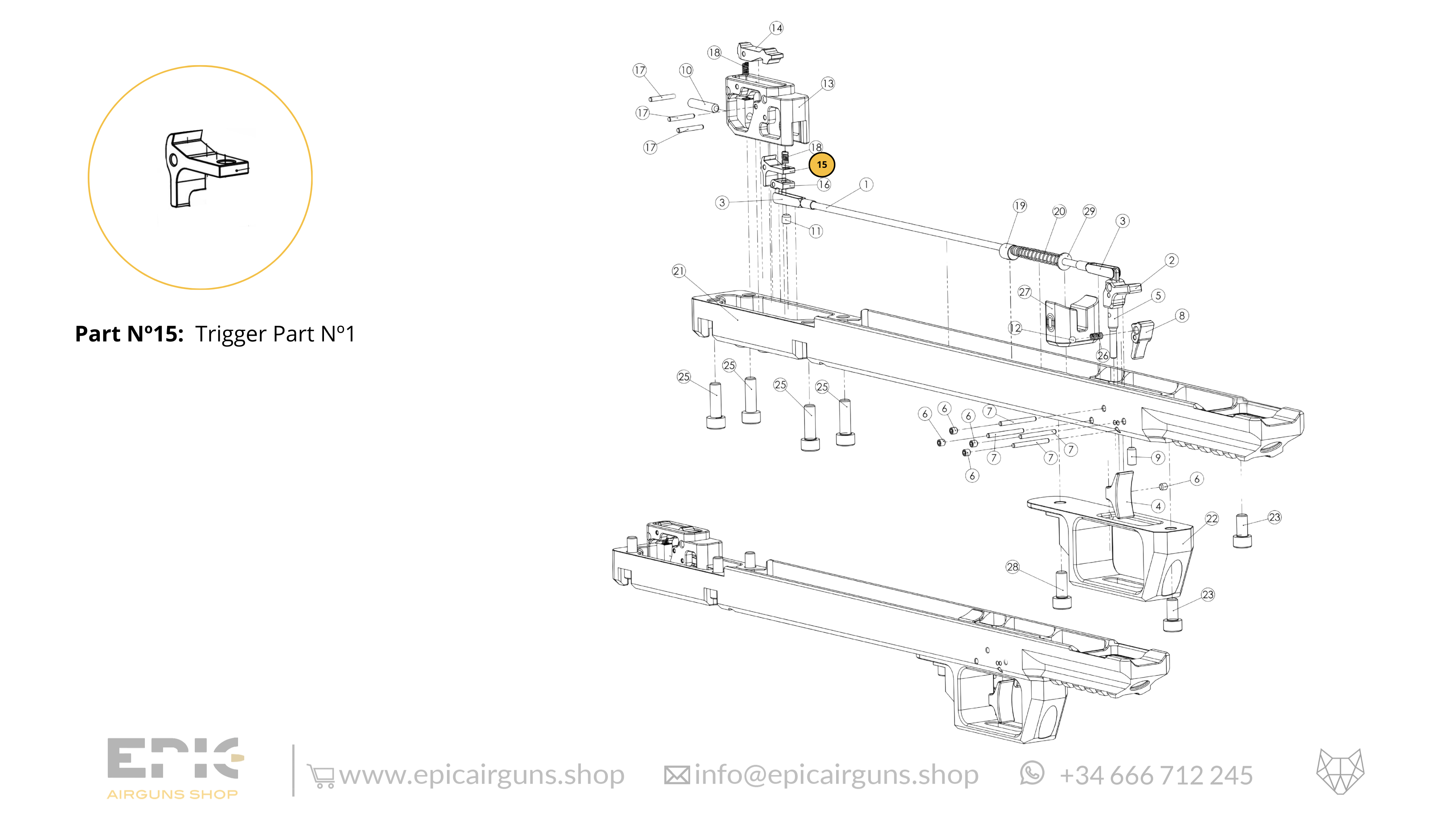 Epic One · Spare Parts: Bottom Monoblock with Trigger