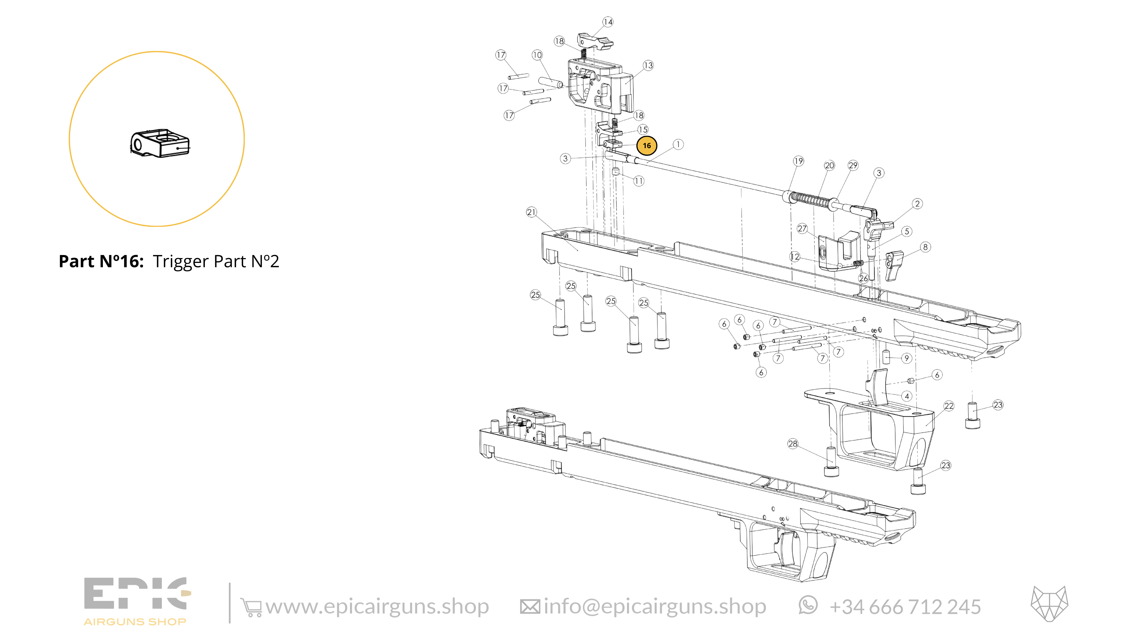 Epic One · Spare Parts: Bottom Monoblock with Trigger