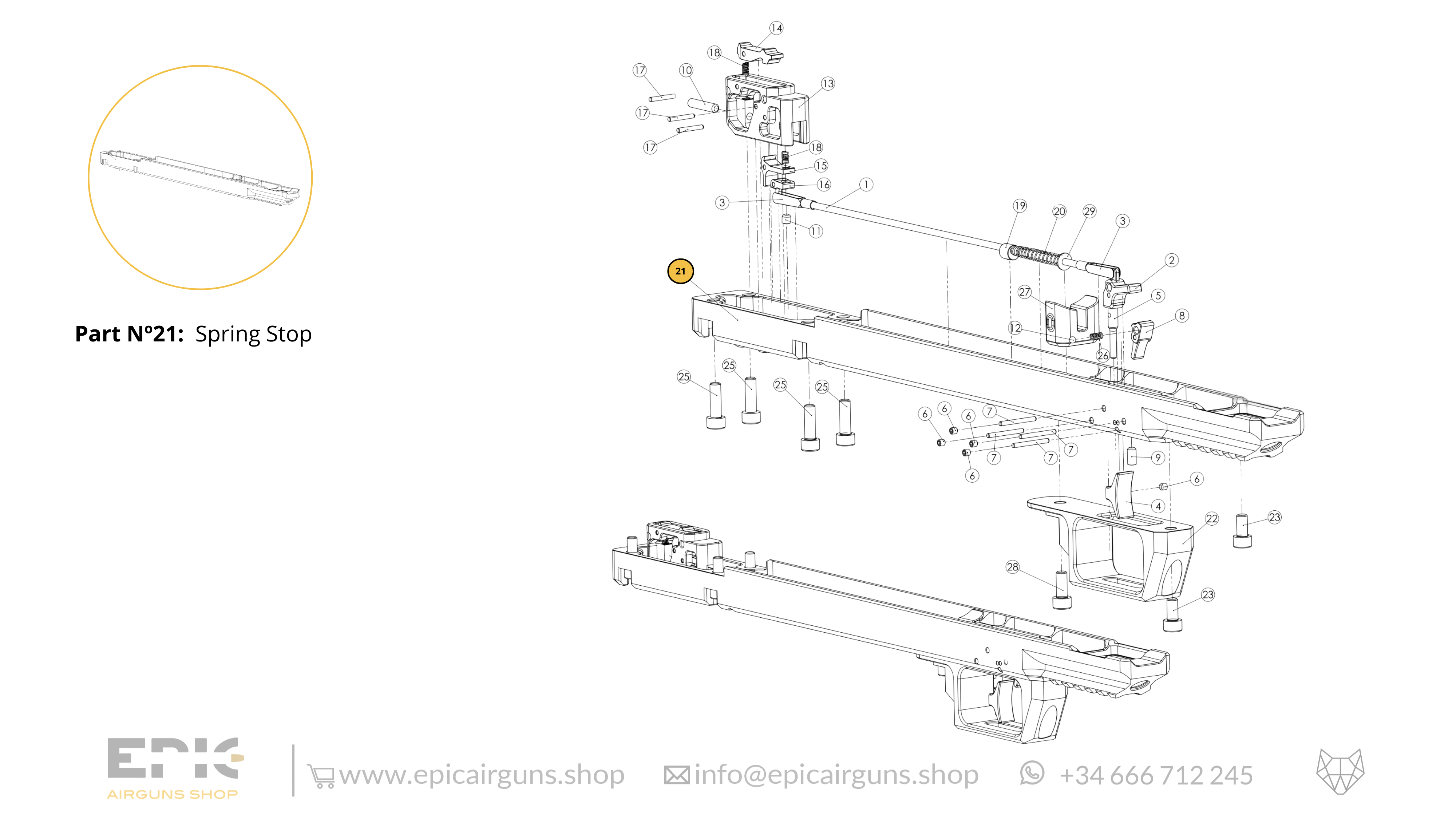 Epic One · Spare Parts: Bottom Monoblock with Trigger