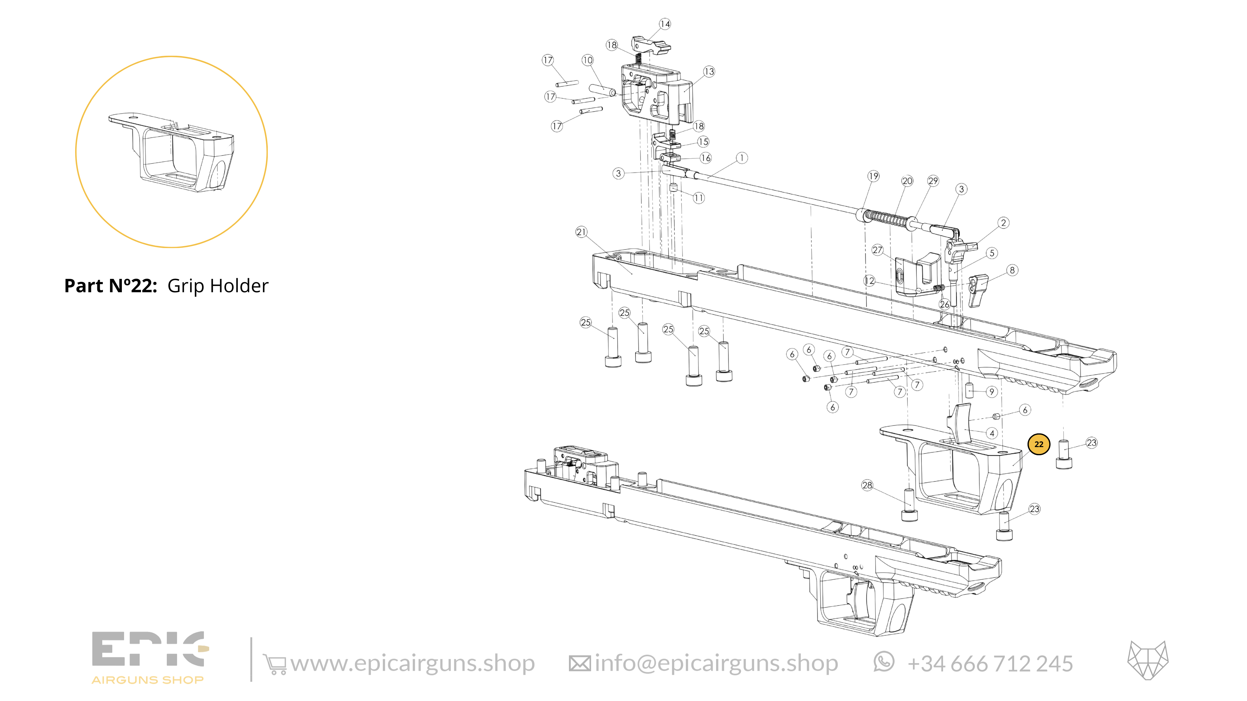 Epic One · Spare Parts: Bottom Monoblock with Trigger