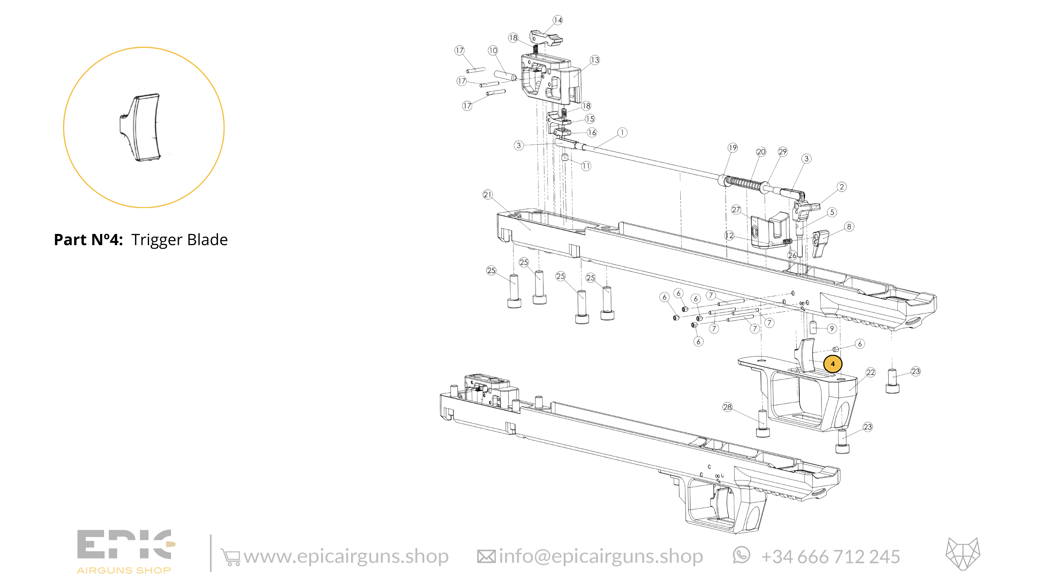 Epic One · Spare Parts: Bottom Monoblock with Trigger