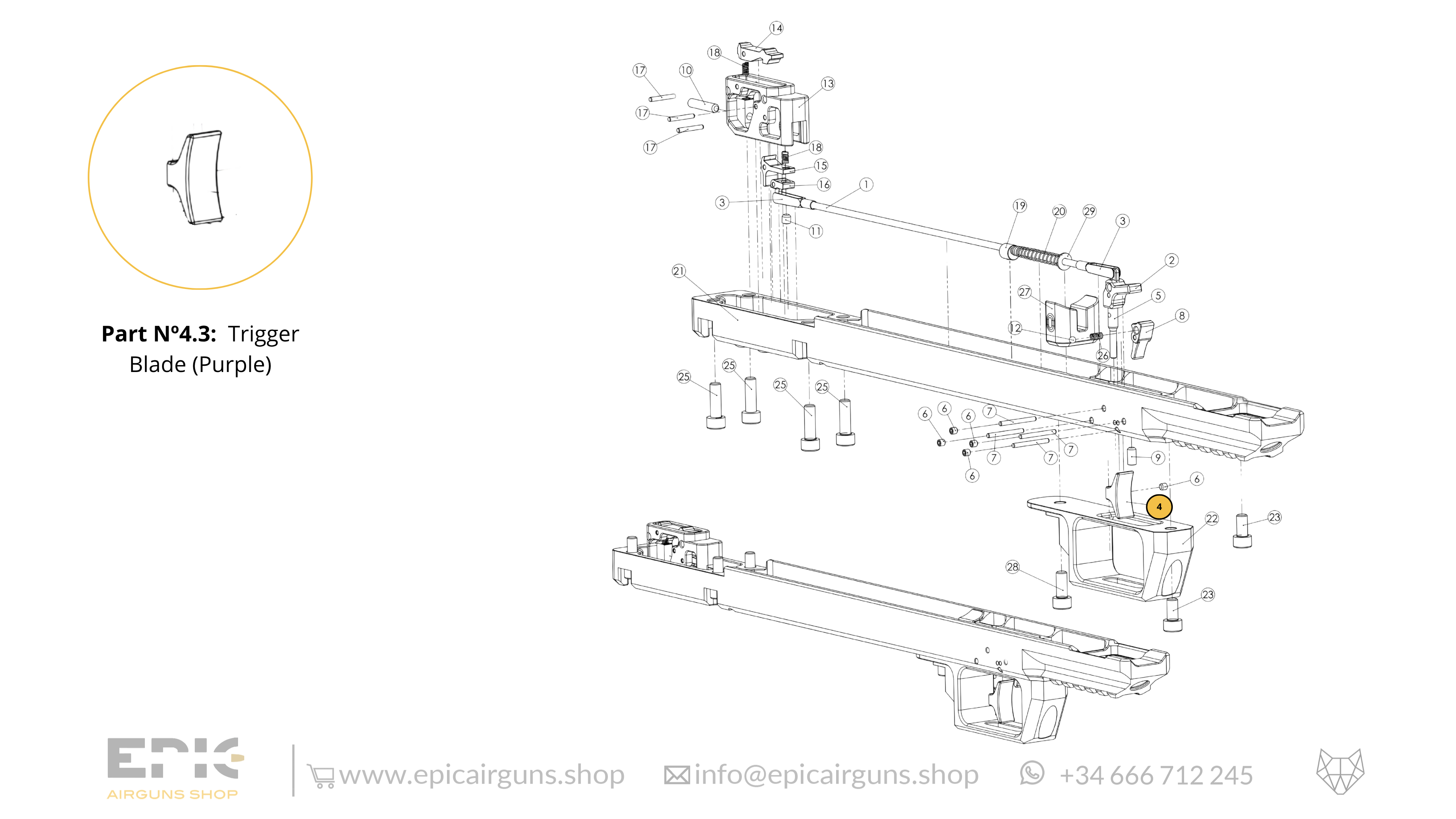 Epic One · Spare Parts: Bottom Monoblock with Trigger