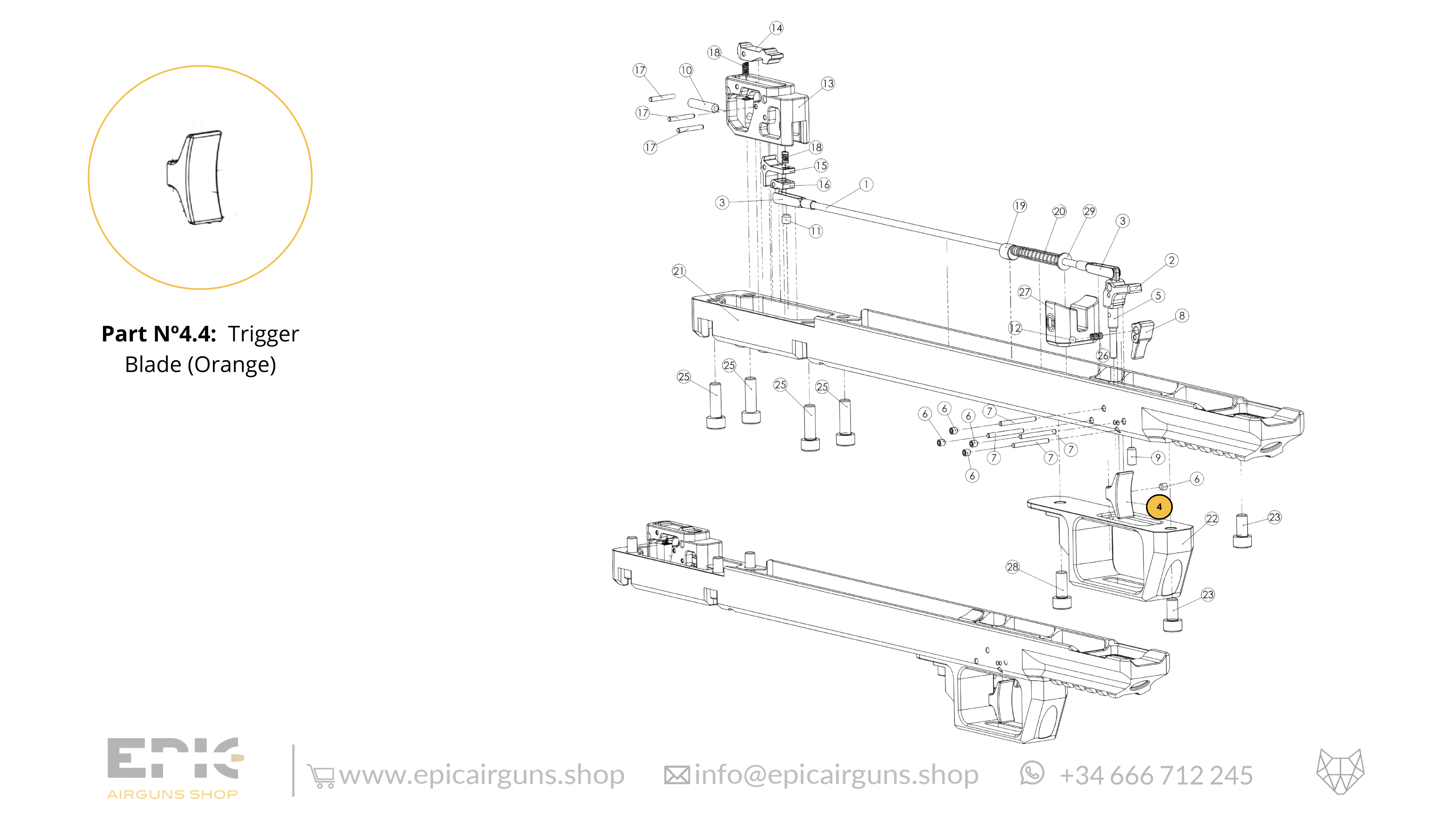 Epic One · Spare Parts: Bottom Monoblock with Trigger