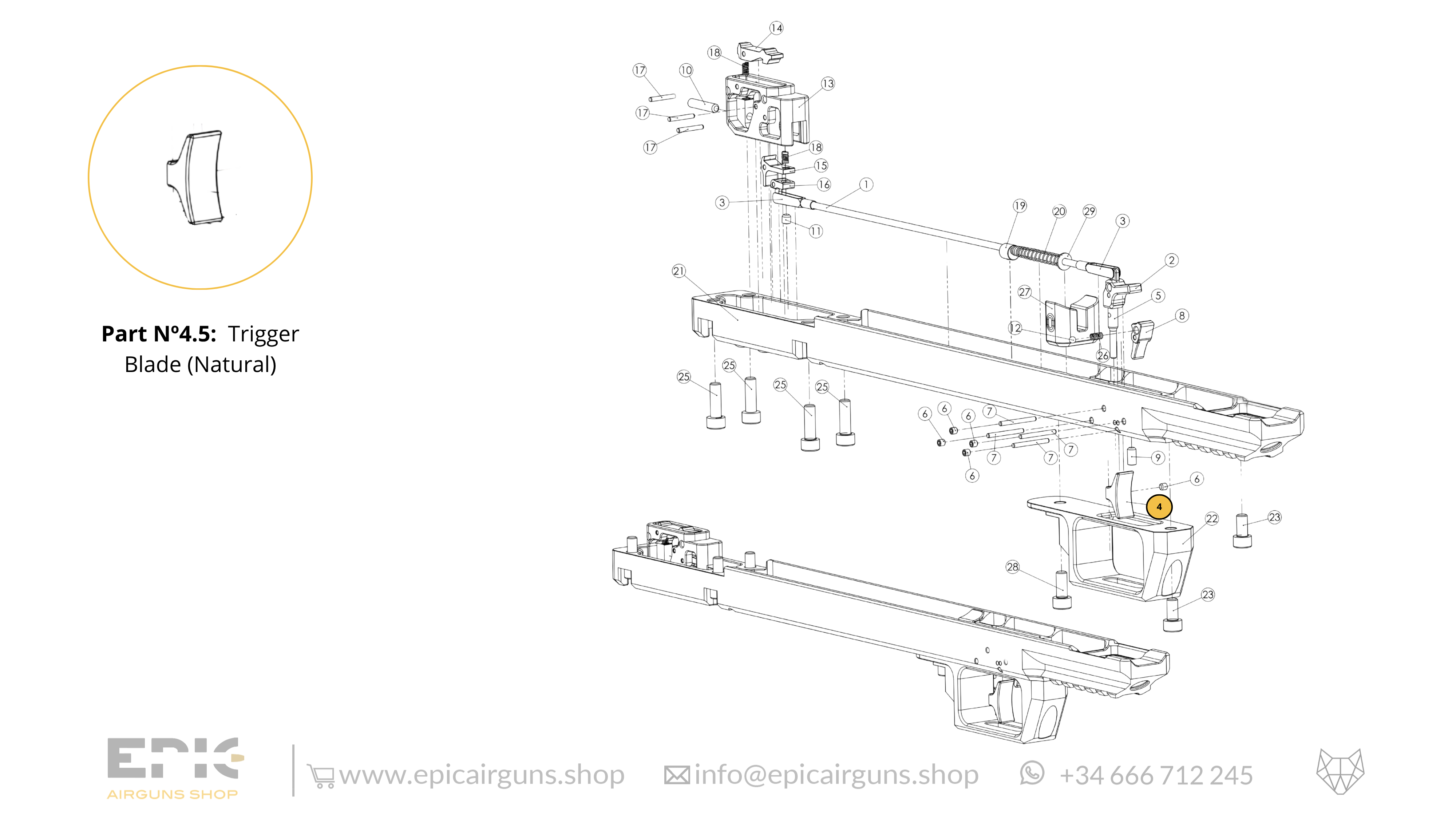Epic One · Spare Parts: Bottom Monoblock with Trigger