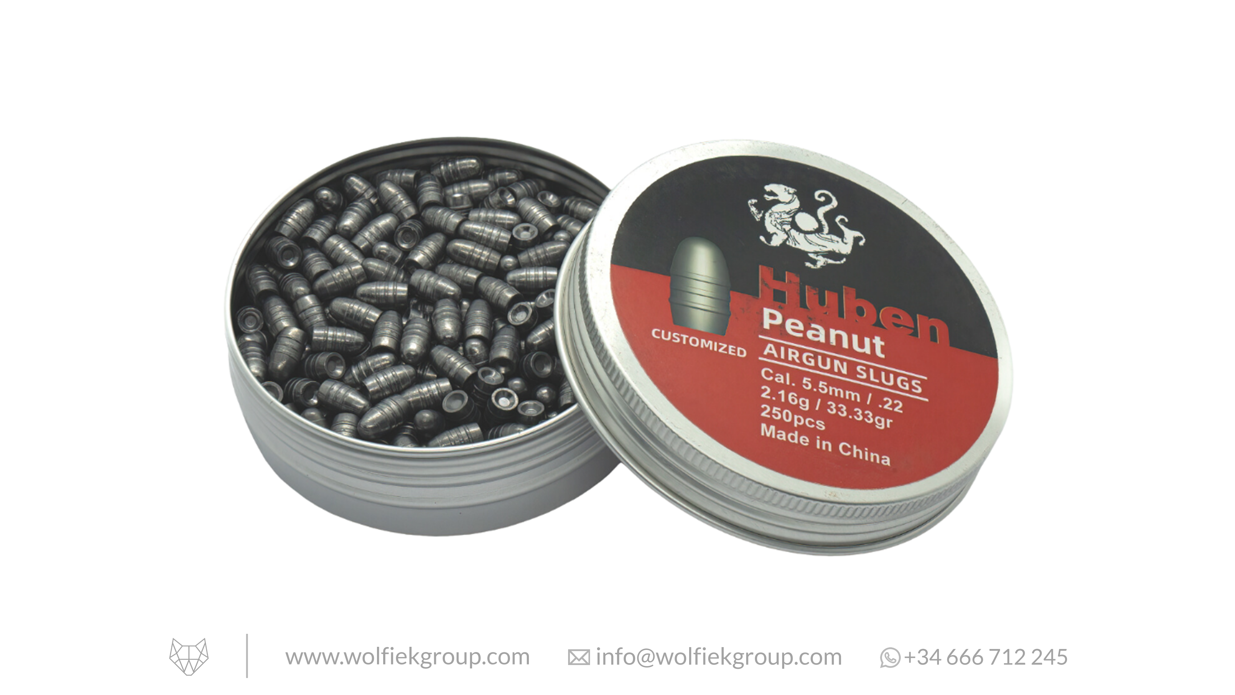 Huben Peanut Airgun Slugs Cal .22 (5.5mm) | 2.16g (33.33gr)