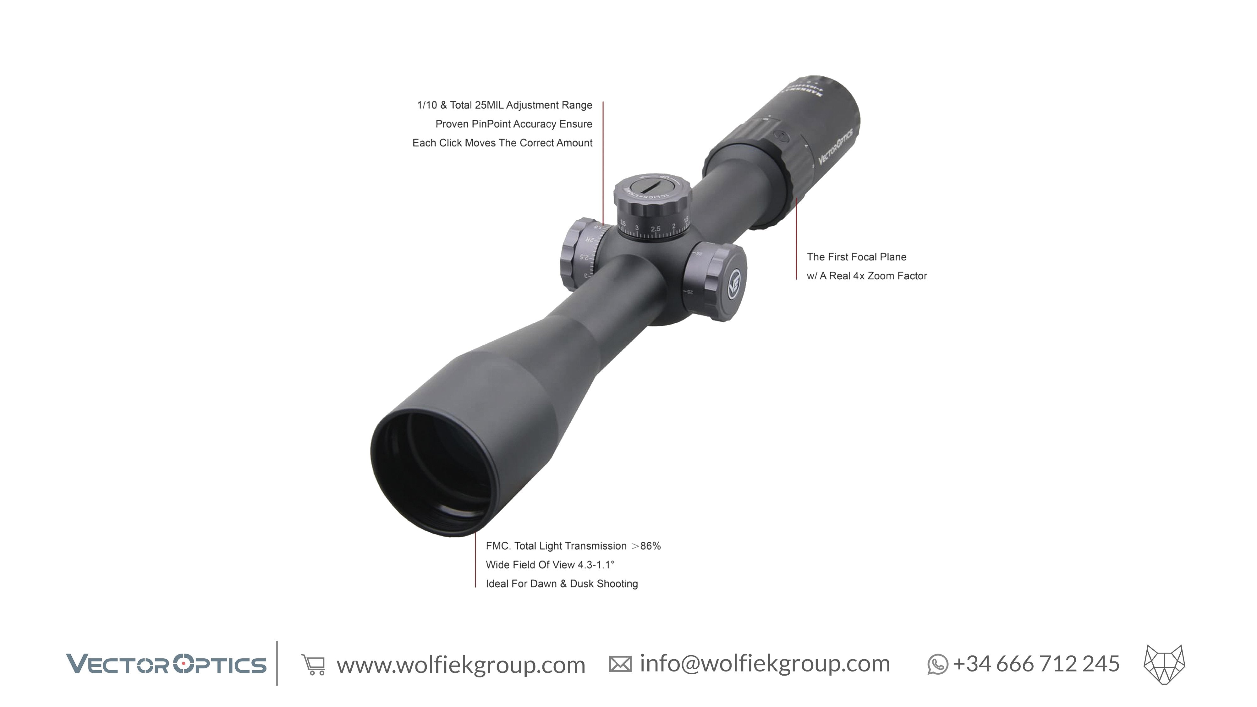 Vector optics scope 4-16x44 characteristics
